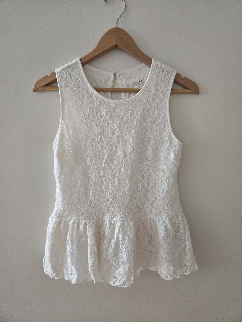 Garage cream Lace Peplum blouse top small